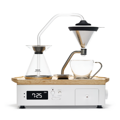 Coffee Alarm Clock Coffee Maker- 2 Ounces, Black Walnut